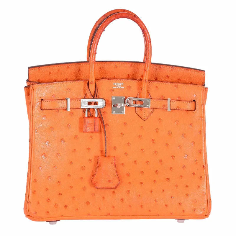 Hermès Birkin 25 Ostrich Tangerine Orange Palladium