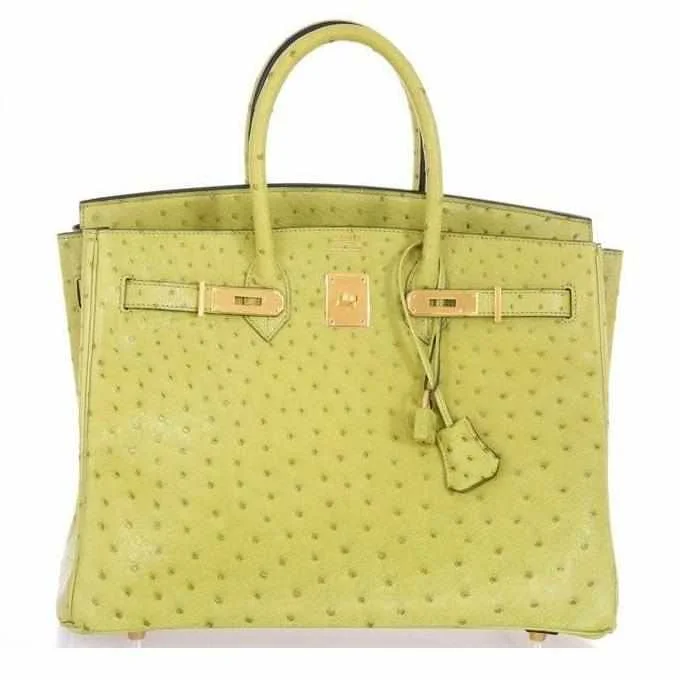 Hermès Birkin 35 Ostrich Vert Anis Gold Hardware