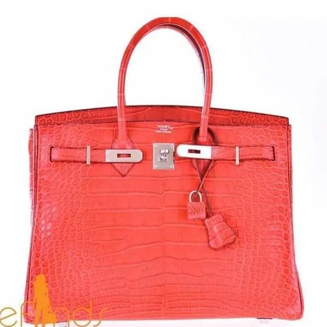 Hermès Birkin 35 Rouge Indian Matte Alligator Palladium Hardware