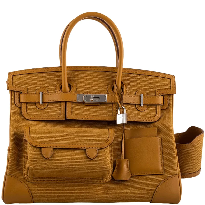 Hermès Birkin Cargo 35 Sesame Swift & Canvas Palladium Hardware - 2020, Y