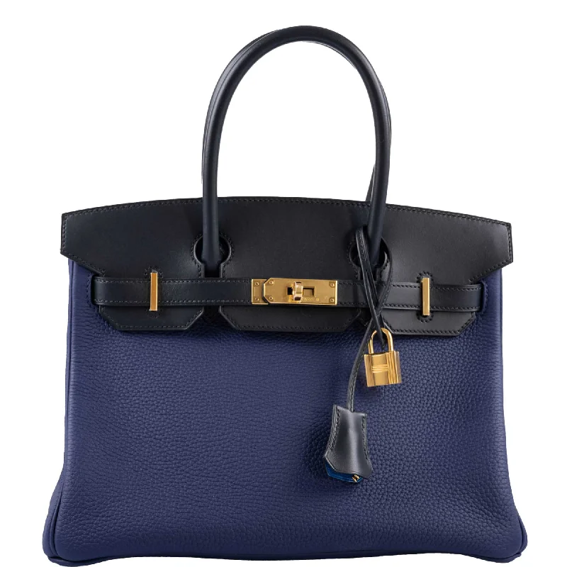 Hermès Birkin Touch 30 Bleu (Blue) Encre Sombrero & Bleu Obscur Taurillon Clemence Gold Hardware - 2020, Y