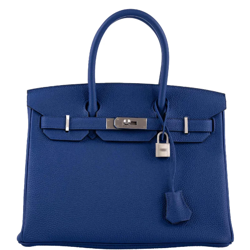 Hermès HSS Birkin 30 Blue Electric Togo with Brushed Palladium Hardware - 2019, D