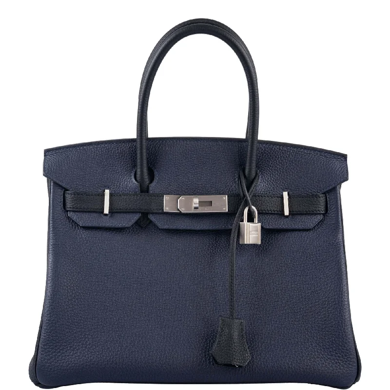 Hermès HSS Birkin 30 Blue Nuit & Black Togo Brushed Palladium Hardware