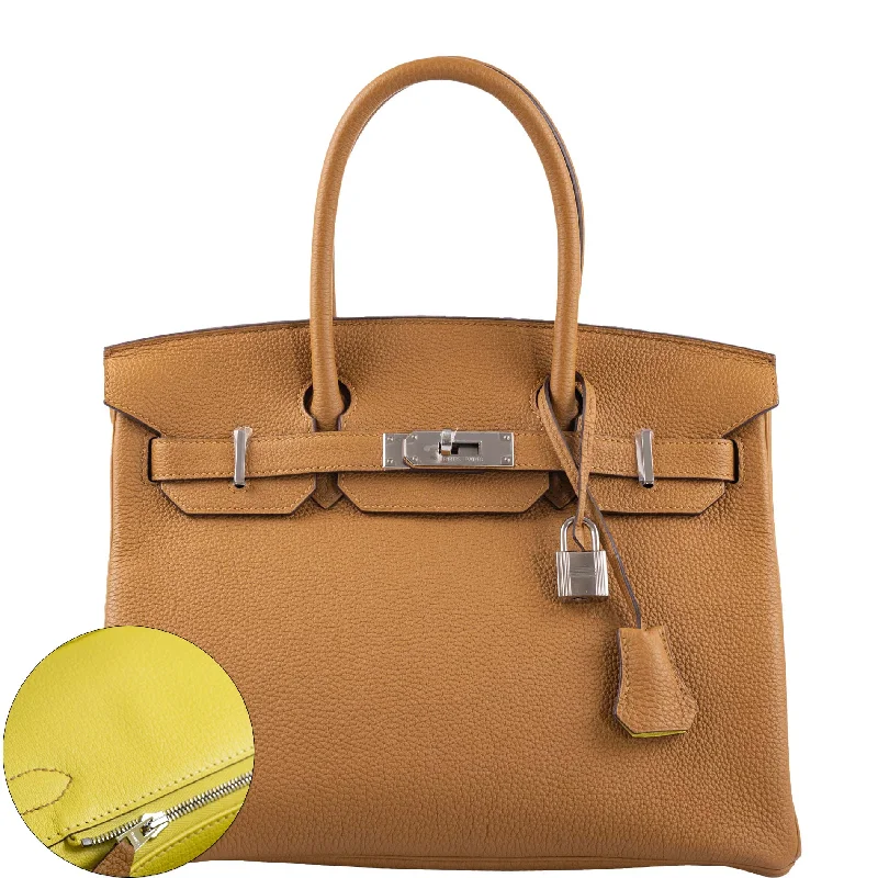 Hermès Verso Birkin 30 Caramel Togo and Lime Palladium Hardware