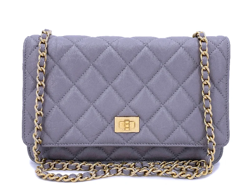 Chanel Handbag with Adjustable Strap for ComfortChanel 2011 Lavender Gray Reissue Wallet on Chain Flap Bag  WOC GHW