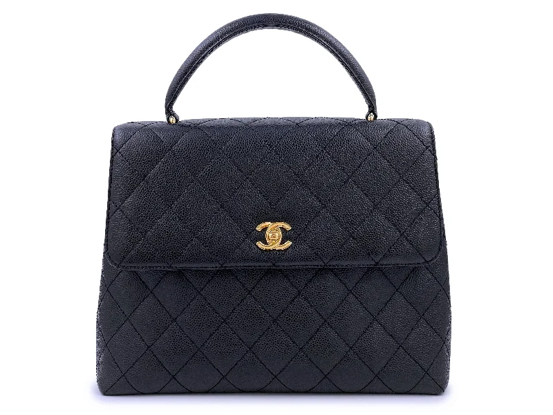 Chanel New Arrival Handbag with Gold HardwareChanel 2007 VIntage Black Caviar Kelly Flap Tote Bag 24k GHW