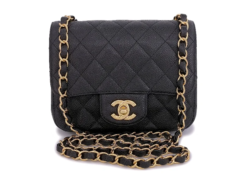 Chanel Colorful Handbag for Spring OutfitsChanel Black Caviar Square Classic Mini Flap Bag GHW