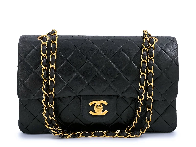 Chanel Designer Handbag with Unique DesignChanel 1996 Vintage Black Medium Classic Double Flap Bag 24k GHW Lambskin