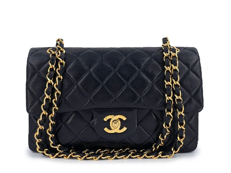 Chanel Handbag with Adjustable Strap for ComfortChanel 1997 Vintage Black Small Classic Double Flap Bag 24k GHW Lambskin