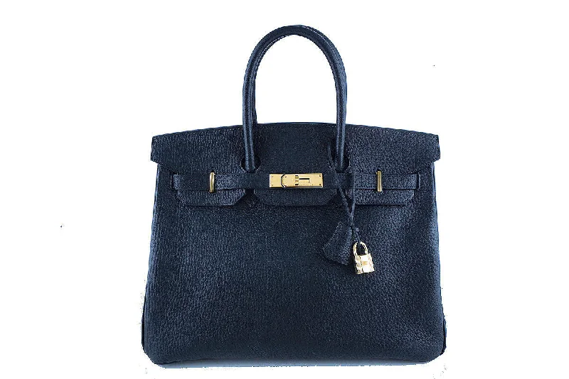 Hermes Birkin Bag, Black 35cm Fjord GHW