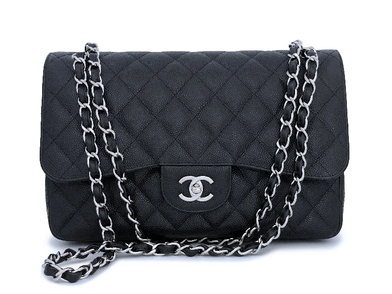 Chanel Vintage Inspired Handbag for Retro LoversChanel Black Caviar Jumbo Classic Double Flap Bag SHW