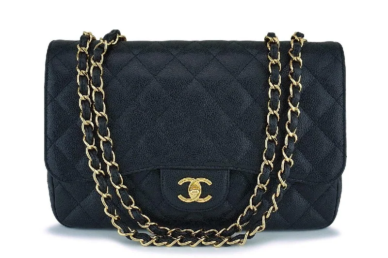 Chanel Vintage Inspired Handbag for Retro LoversChanel Black Caviar Jumbo Classic Flap Bag GHW