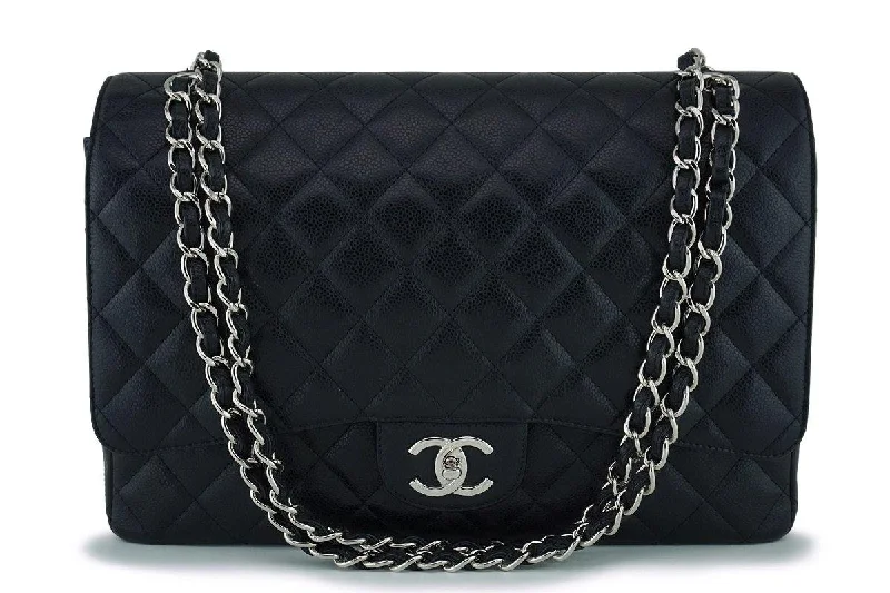 Chanel Chain Strap Handbag for Everyday UseChanel Black Caviar Maxi "Jumbo XL" Classic Double Flap Bag SHW