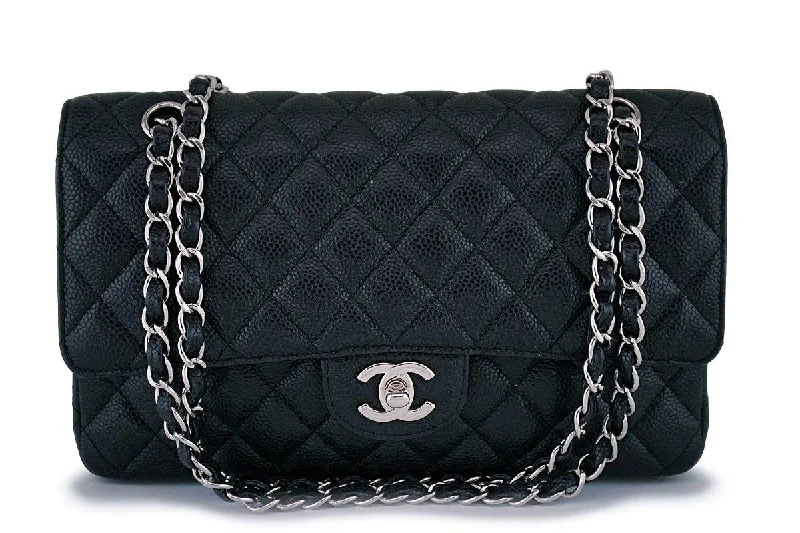 Chanel Medium Tote Bag for Office LadiesChanel Black Caviar Medium Classic Double Flap Bag SHW