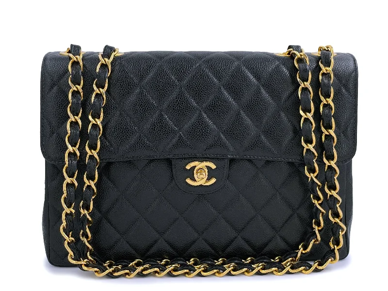 Chanel Colorful Handbag for Spring OutfitsChanel Vintage 1998 Black Caviar Classic Jumbo Flap Bag 24k GHW