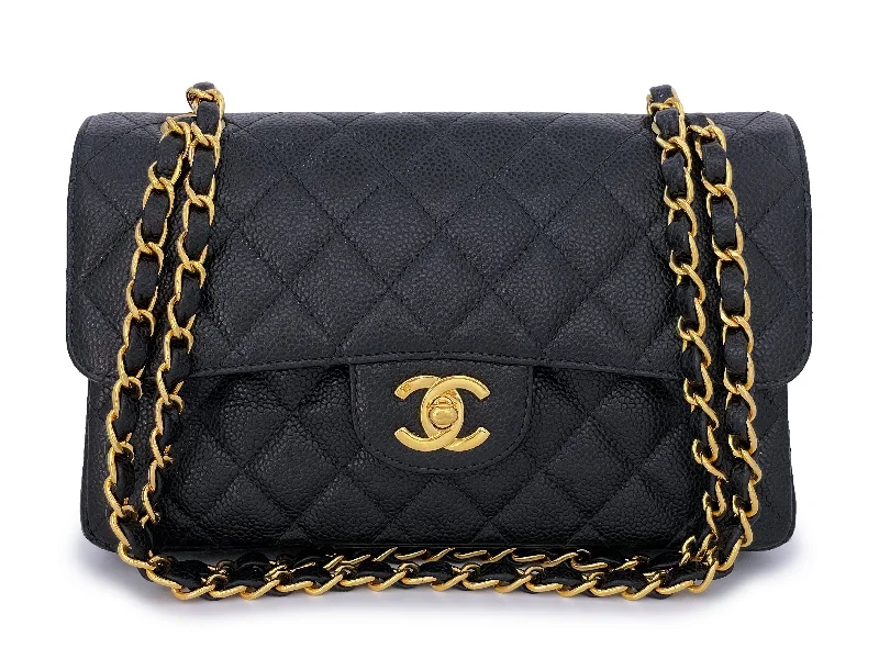 Chanel Quilted Leather Shoulder Bag for FashionistasChanel Vintage Black Caviar Small Classic Double Flap Bag 24k GHW