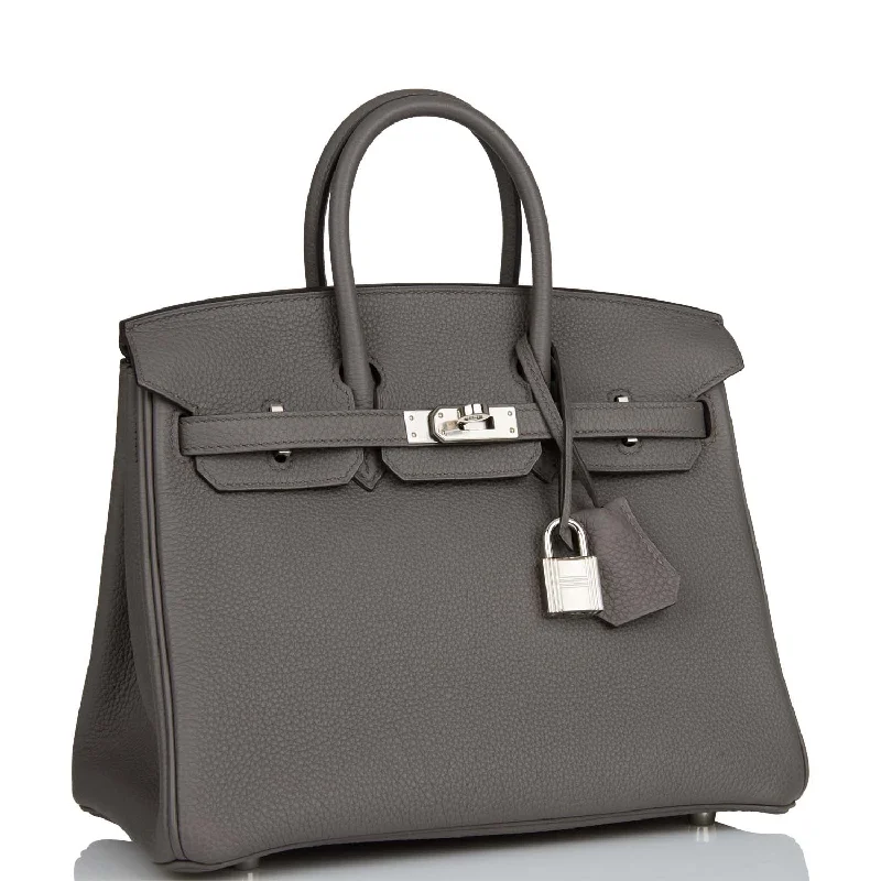 Hermes Birkin 25 Etain Togo Palladium Hardware