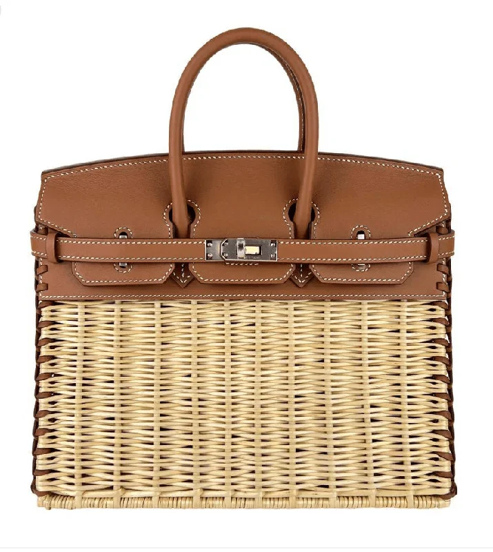 Hermes Birkin 25 Picnic Gold Swift / Rattan PHW #U SKCB-143336