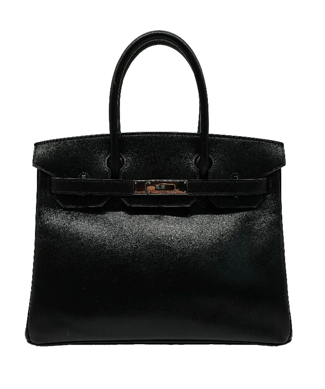 Hermes Birkin 30 Box Calf Ruthenium Hardware RJC3759