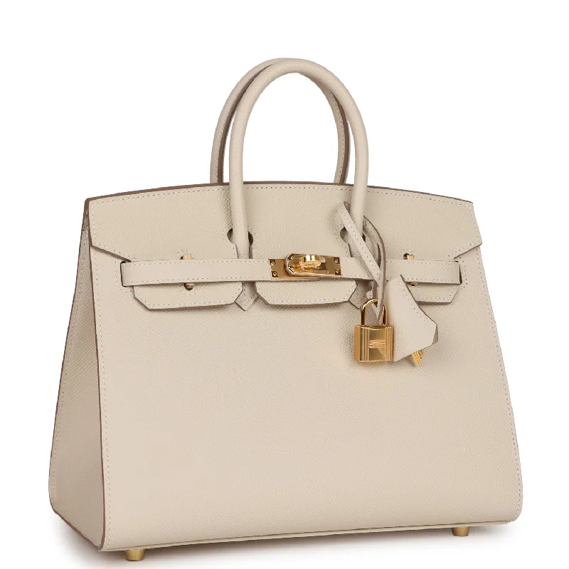 Hermes Birkin Sellier 25 Craie Epsom Gold Hardware