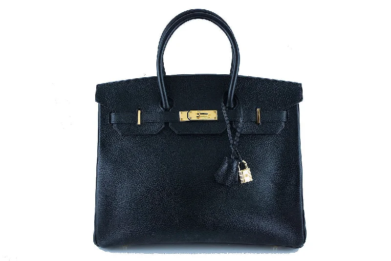 Hermes Black 35cm Birkin Bag, Vache Ardennes GHW