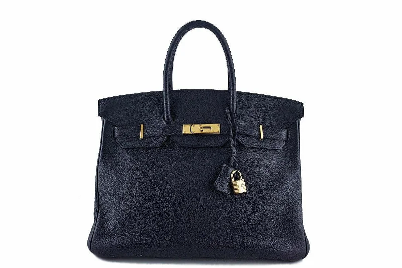 Hermes Black Clemence 35cm Birkin Bag GHW