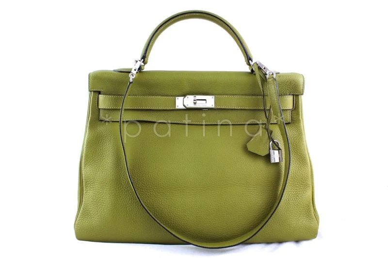 Hermes Chartreuse Clemence 40cm Kelly Bag