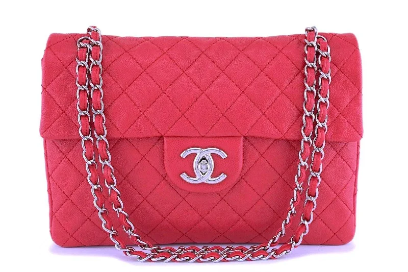 Chanel Designer Handbag with Unique DesignRare Chanel Fuchsia Pink Soft Caviar Maxi Classic Flap Bag SHW