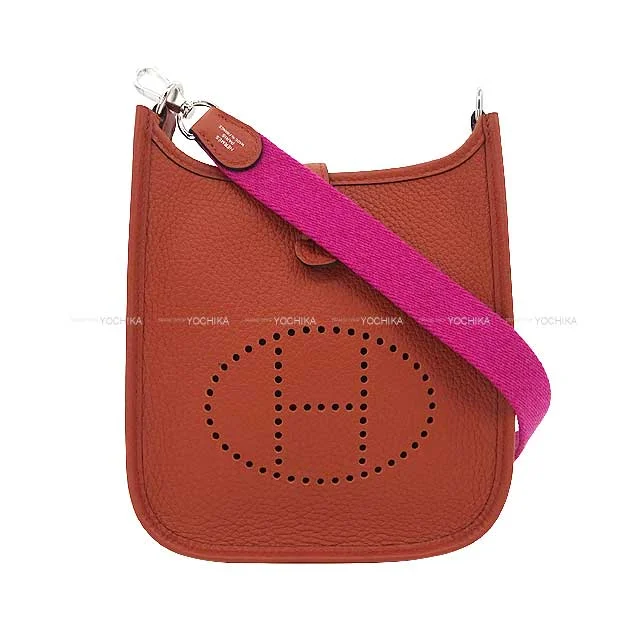 HERMES Shoulder bag Evelyne 16 TPM Cuivre/Rose Purple Taurillon Clemence Silver HW Stamp U[BRAND NEW][Authentic]