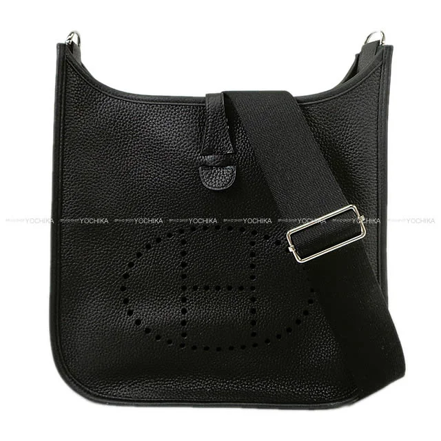 HERMES Shoulder bag Evelyne 29 PM Noir (Black) Taurillon Clemence Silver HW Stamp B[BRAND NEW][Authentic]