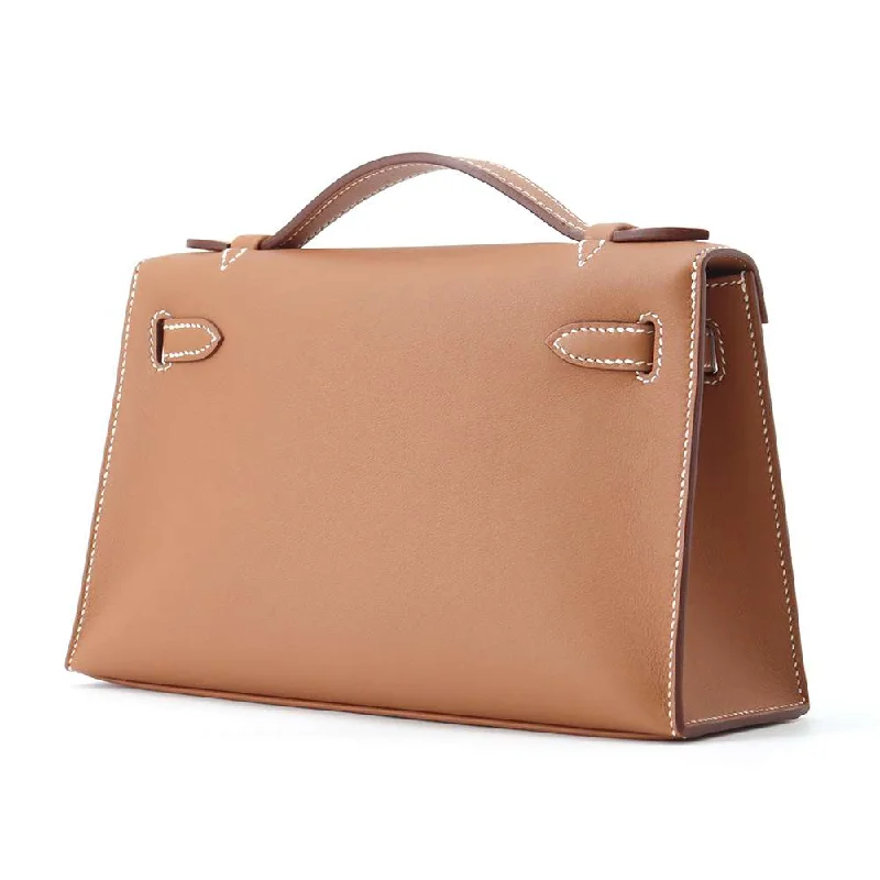 HERMES PochetteKelly Gold Swift Leather