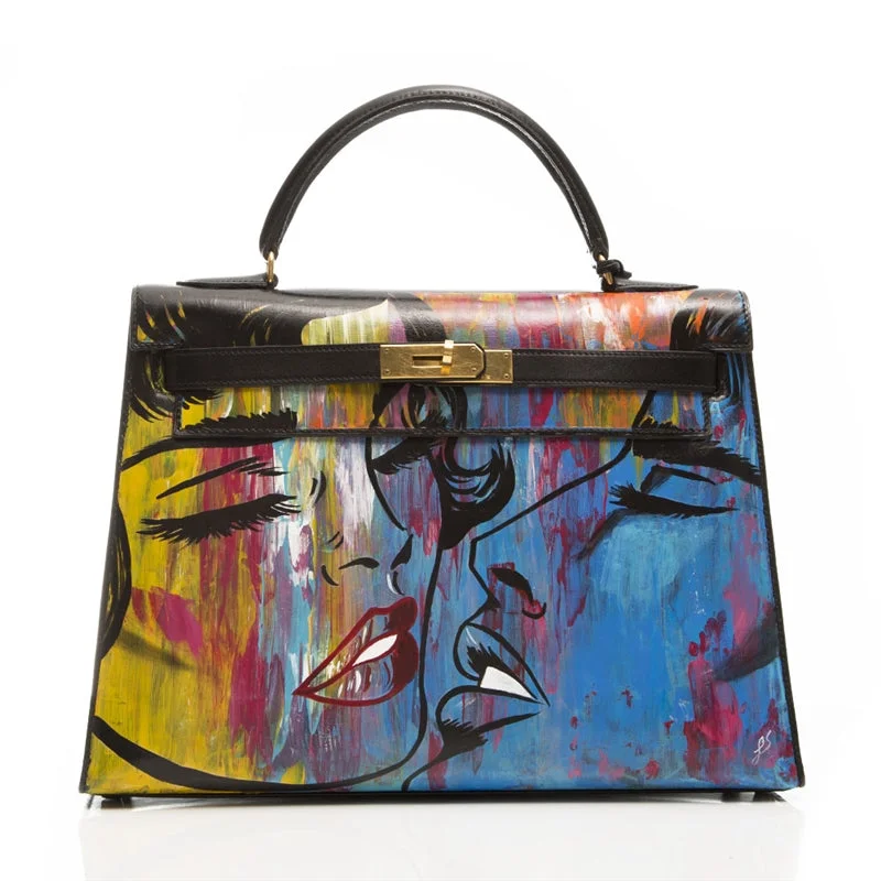 Customised "Graffiti Kiss" Kelly Bag