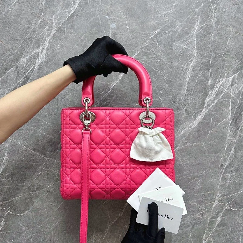 Fashion - forward Christian Dior tote bags for the modern womanLady Medium Lambskin Pink SHW