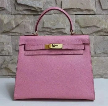 Hermes Kelly 28cm Epsom Leather Handbag Pink Gold