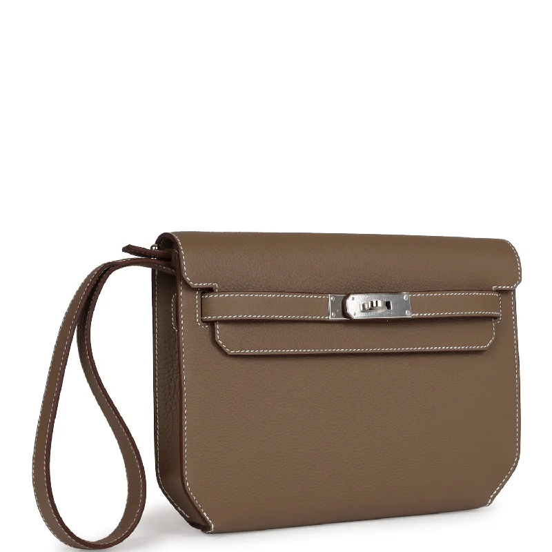 Hermes Kelly Depeches 25 Etoupe Togo Palladium Hardware