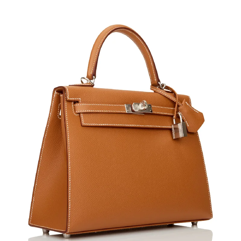 Hermes Kelly Sellier 25 Gold Epsom Palladium Hardware