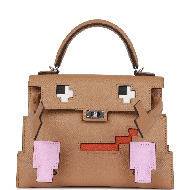 Hermes "Quelle Idolle" Picto Kelly Doll Chai Epsom Palladium Hardware