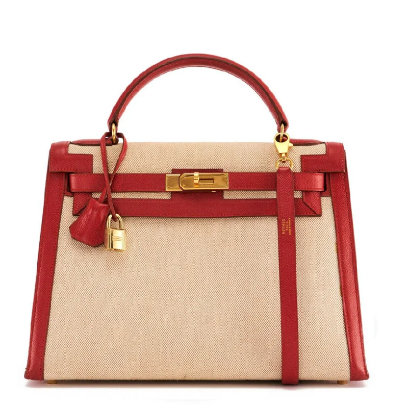 Toile Rouge 32cm Kelly Bag